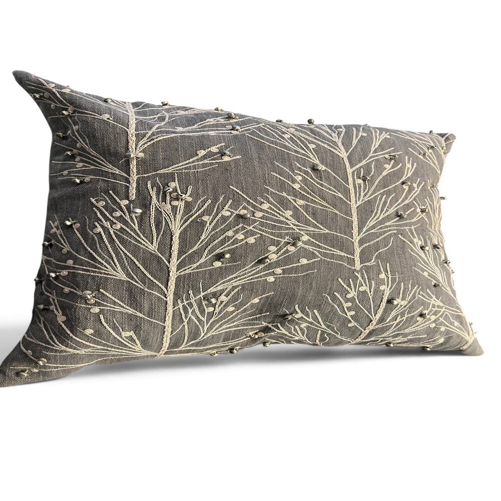 Pottery Barn Jingle Bells Tree throw pillow cover feather insert Holiday Winter